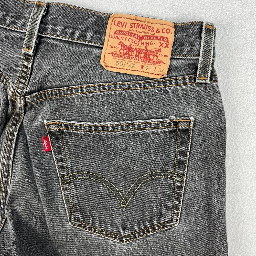 Vintage Levis 501xx Jeans Mens 32x34 *Fits 30x30 Faded Black 90s Y2K Mexico